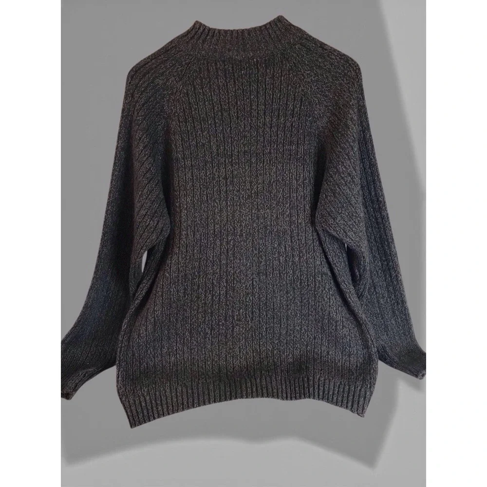 Vintage Ocean Pacific Sweater Mens XL Full Zip Cardigan Ribbed Knit Preppy Brown